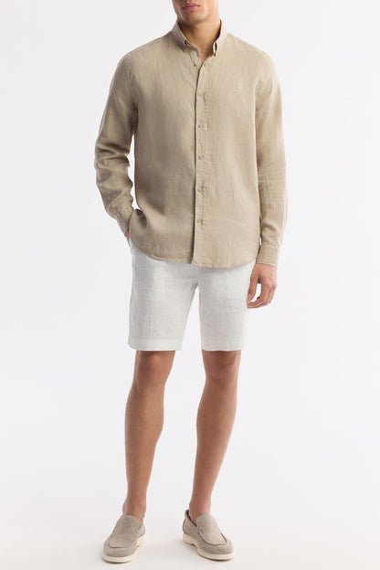 Beige Linen Summer Shirt – 100% Egyptian Linen