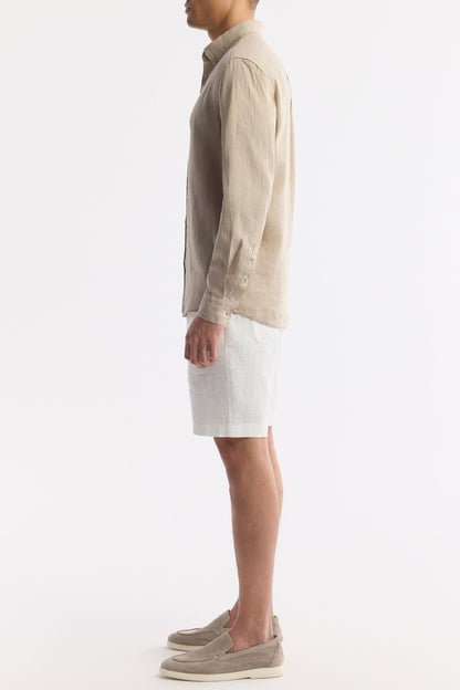 Beige Linen Summer Shirt – 100% Egyptian Linen
