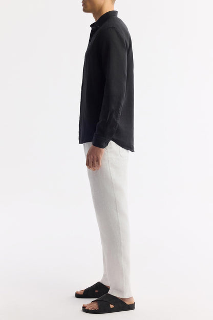 Black Linen Summer Shirt – 100% Egyptian Linen