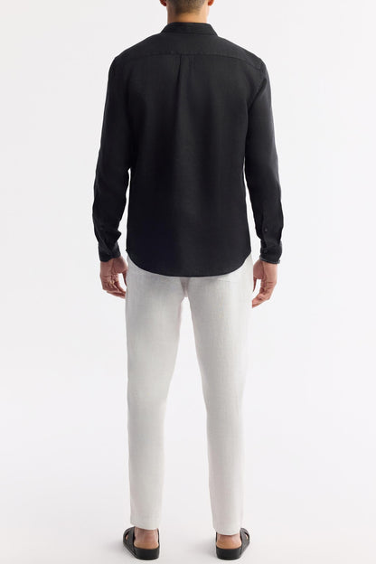 Black Linen Summer Shirt – 100% Egyptian Linen