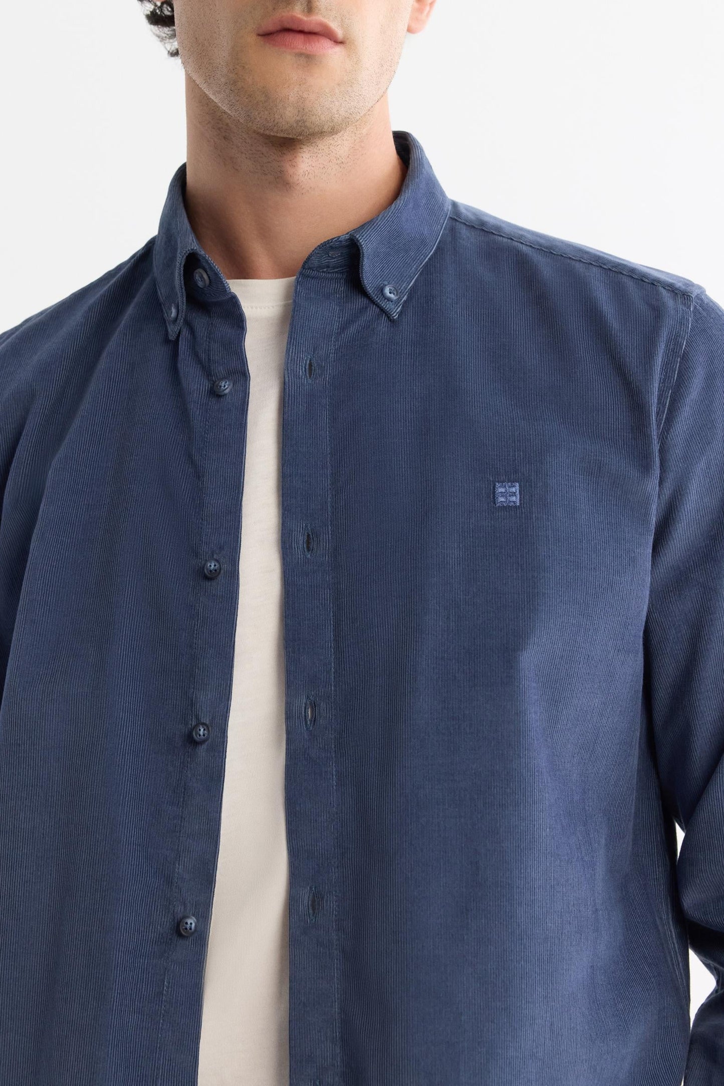 Blue Corduroy Comfort Shirt – 100% Cotton