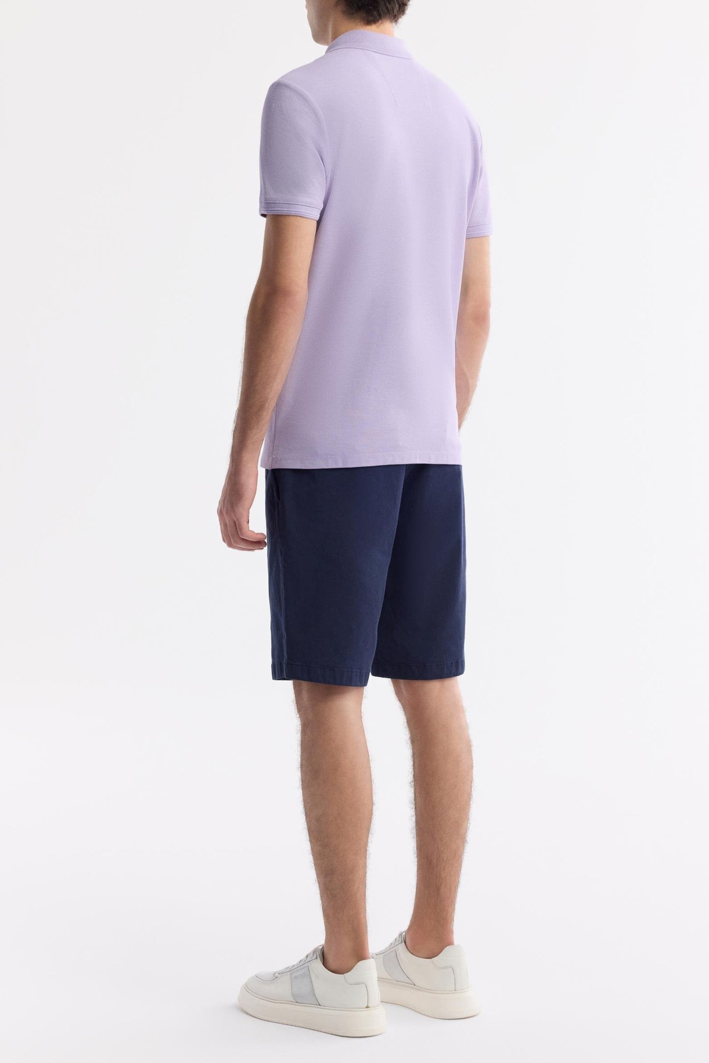 Lilac Cotton Polo T-shirt – Anti-Curl Collar