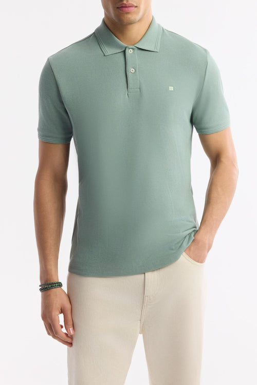 Mint Cotton Polo T-shirt – Anti-Curl Collar