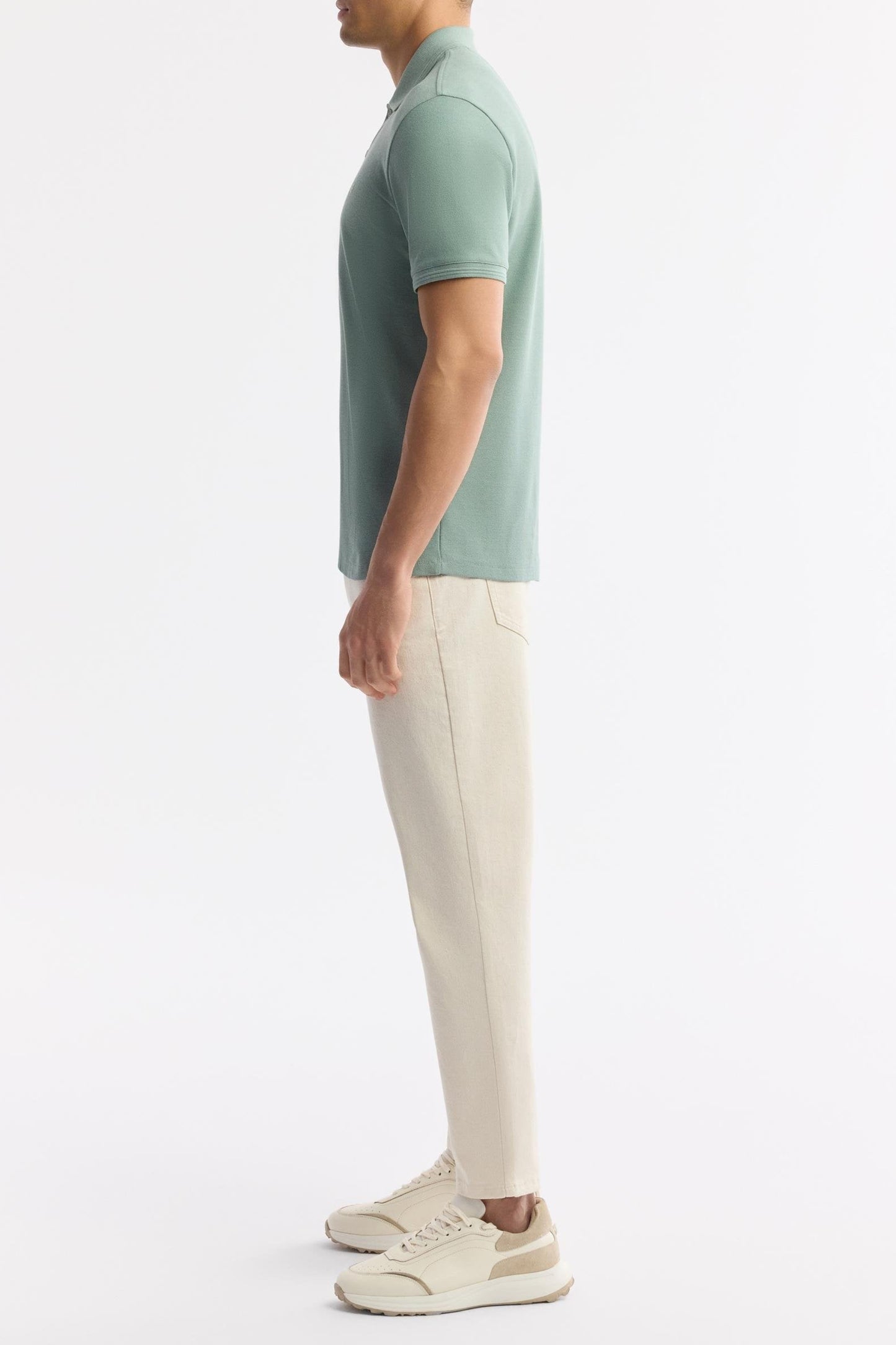 Mint Cotton Polo T-shirt – Anti-Curl Collar