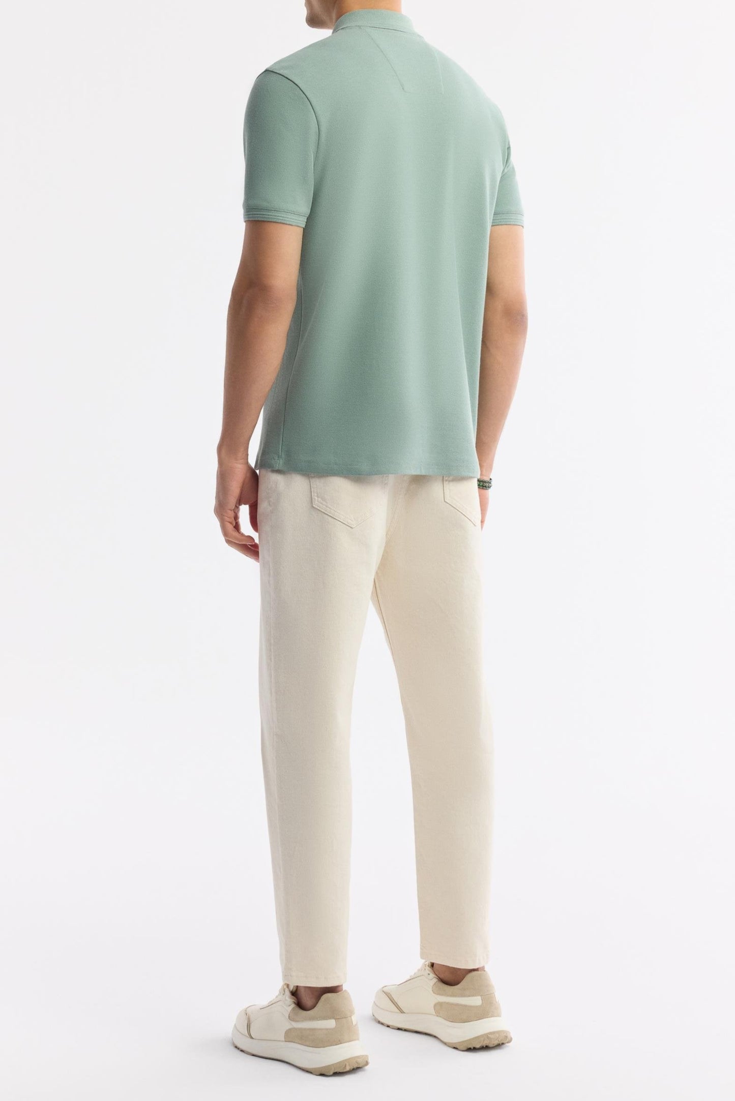 Mint Cotton Polo T-shirt – Anti-Curl Collar
