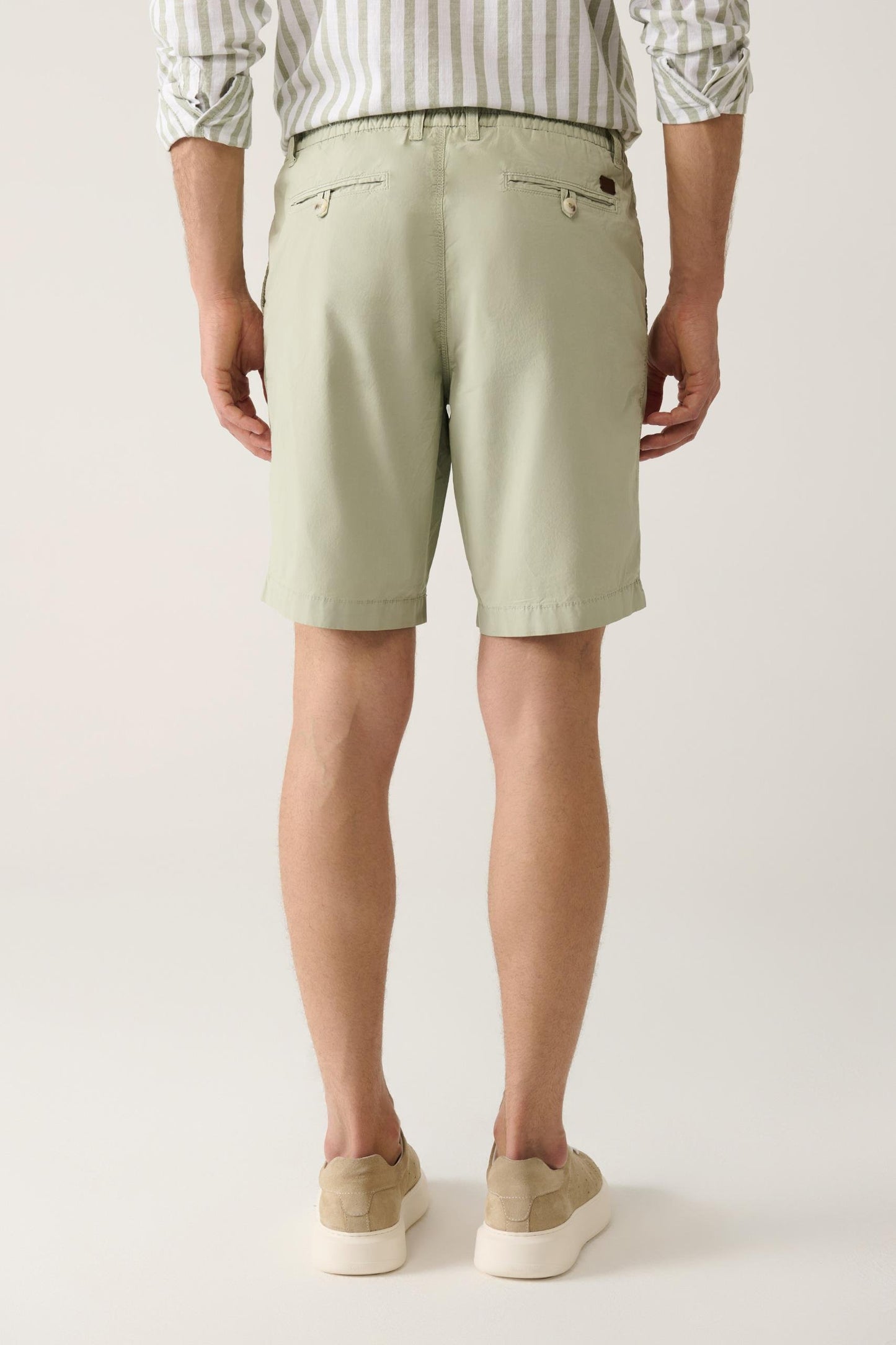 Mint Cotton Blend Comfort Waist Shorts