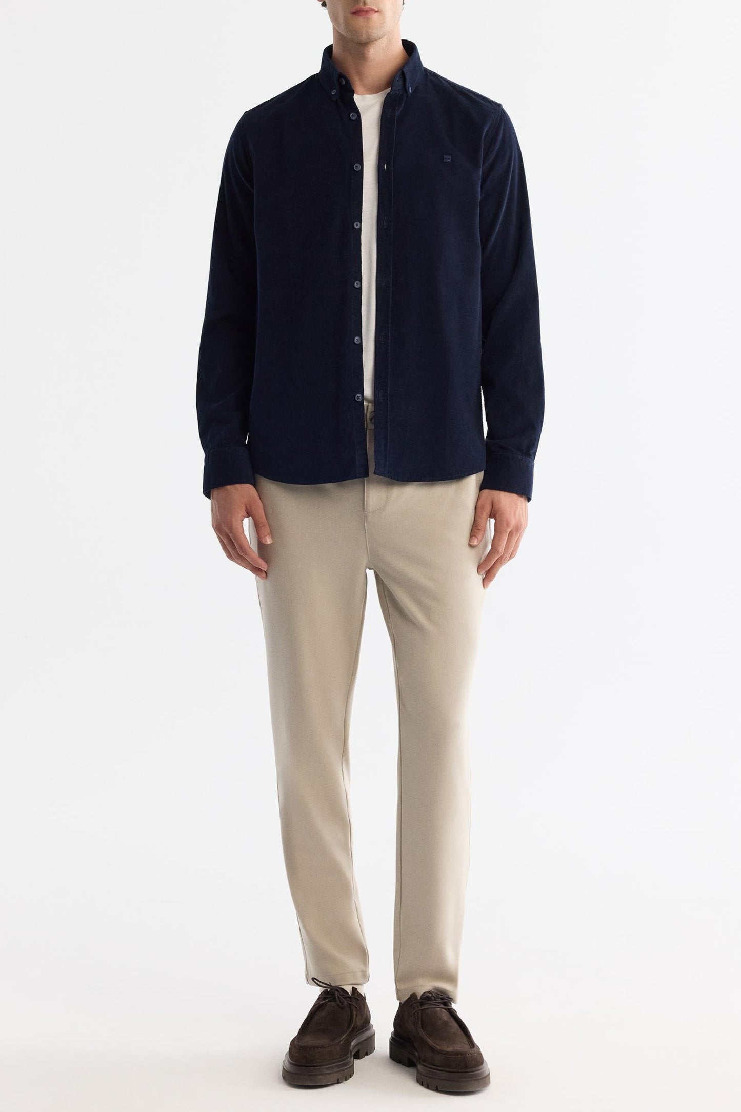 Navy Blue Corduroy Comfort Shirt – 100% Cotton