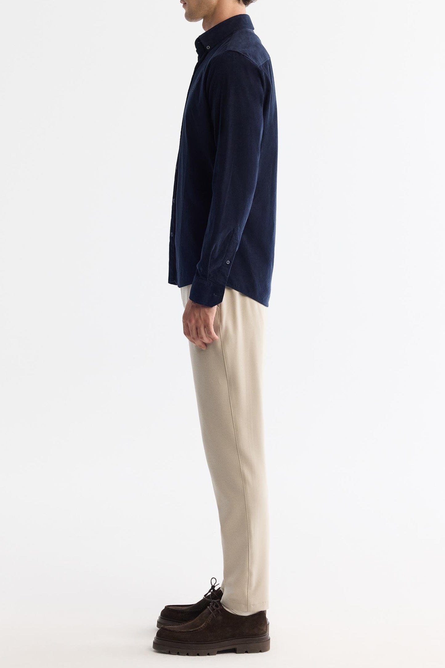 Navy Blue Corduroy Comfort Shirt – 100% Cotton
