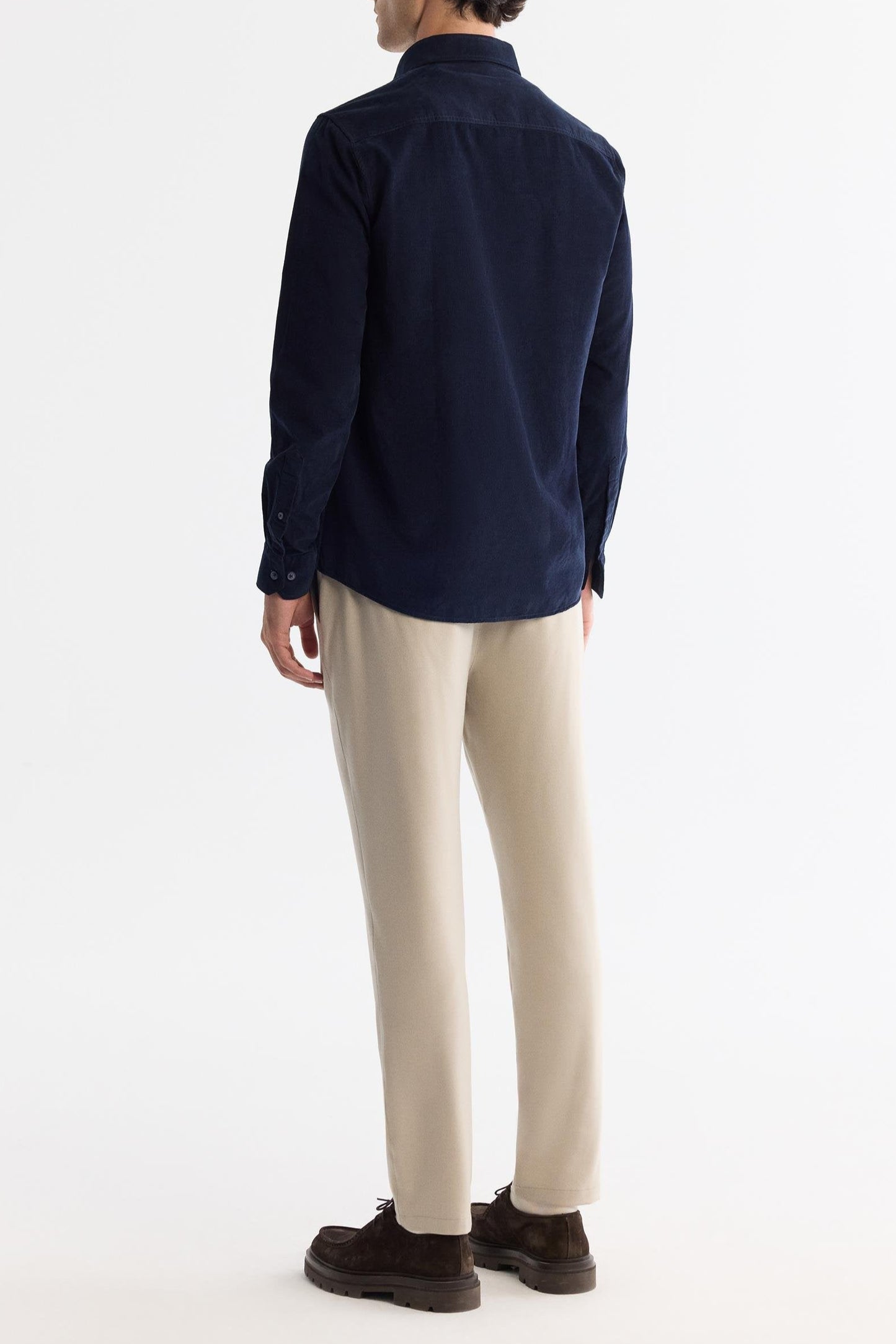 Navy Blue Corduroy Comfort Shirt – 100% Cotton