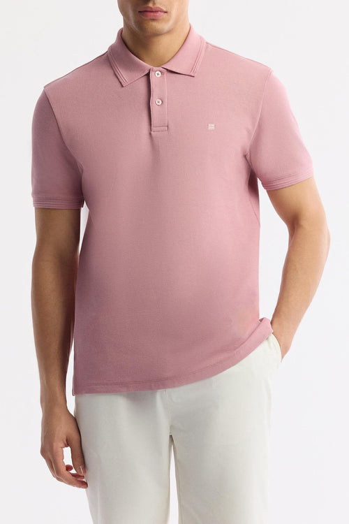Rose Gold Cotton Polo T-shirt – Anti-Curl Collar