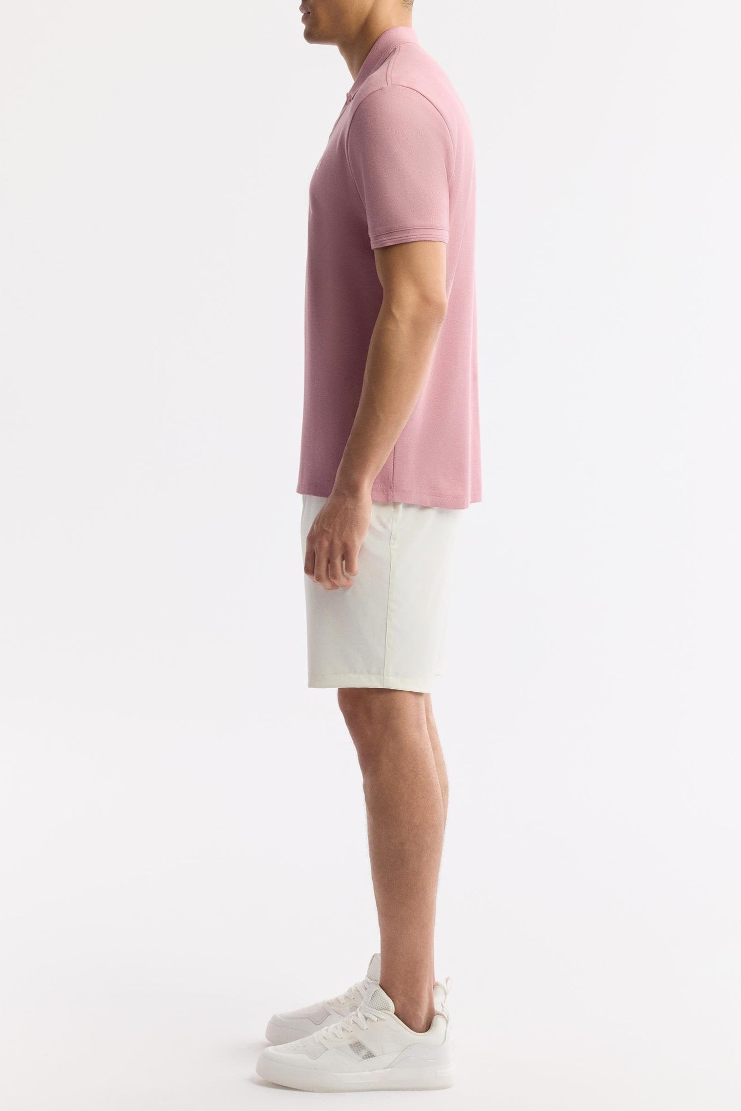 Rose Gold Cotton Polo T-shirt – Anti-Curl Collar
