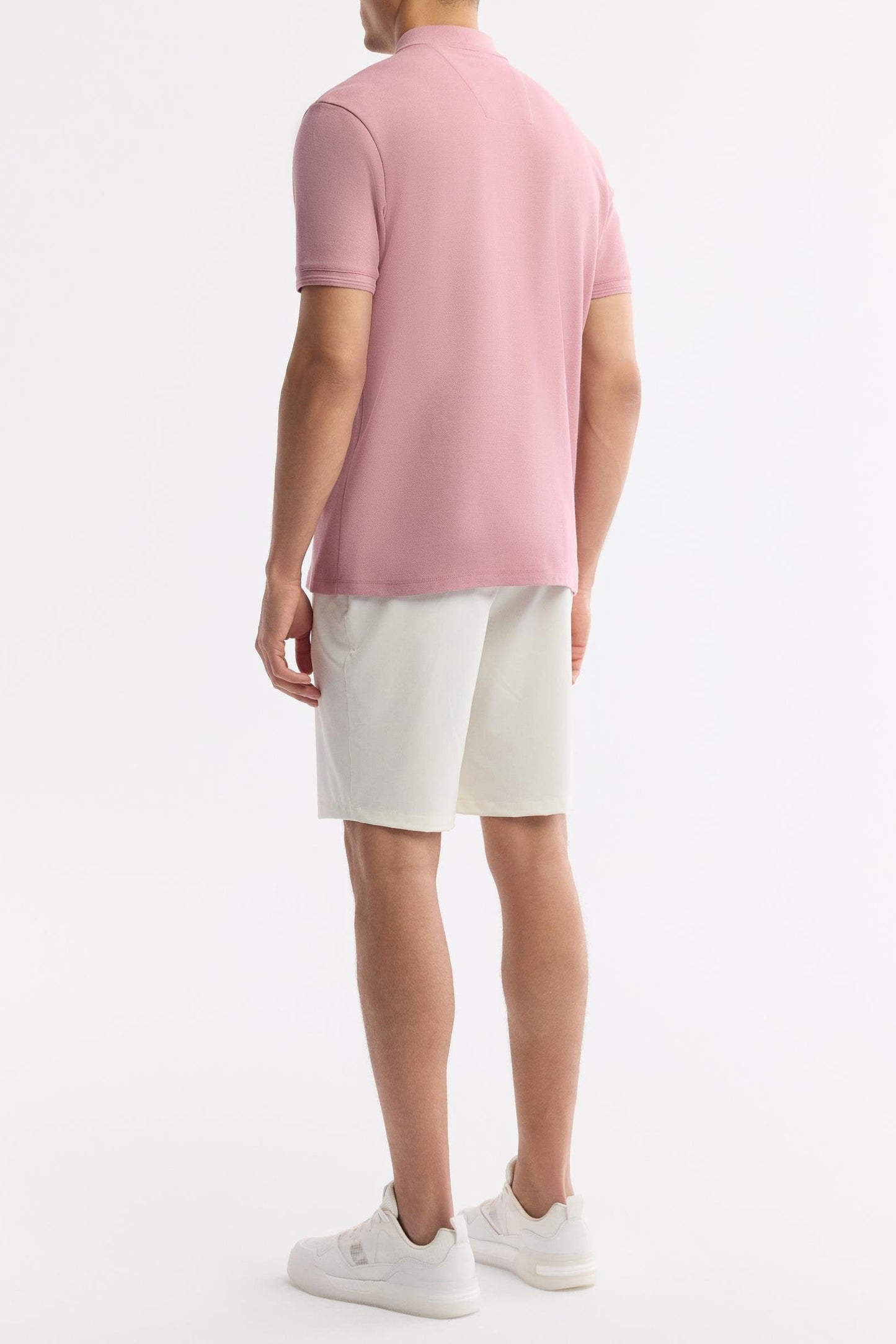 Rose Gold Cotton Polo T-shirt – Anti-Curl Collar