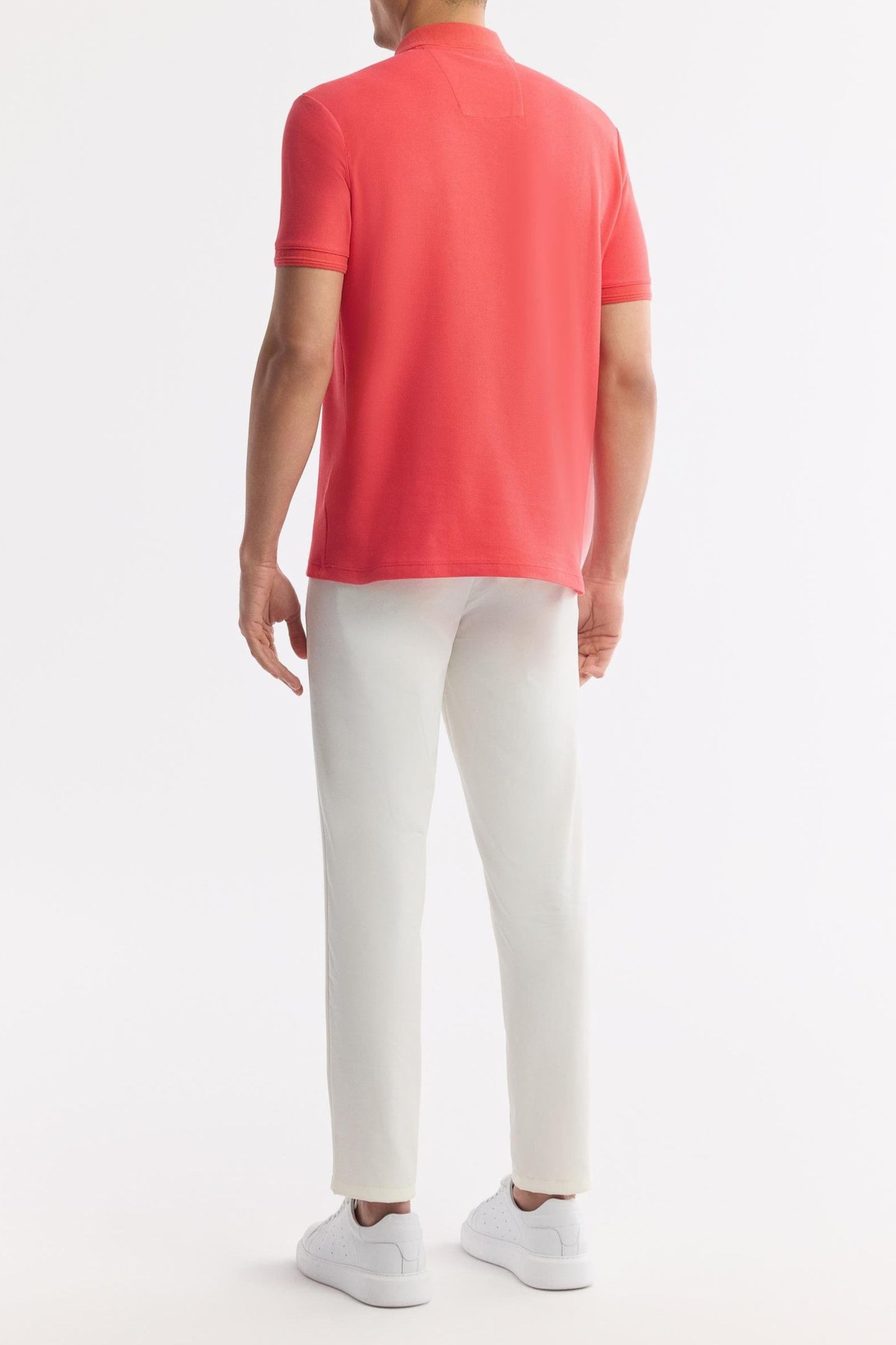 Red Cotton Polo T-shirt – Anti-Curl Collar
