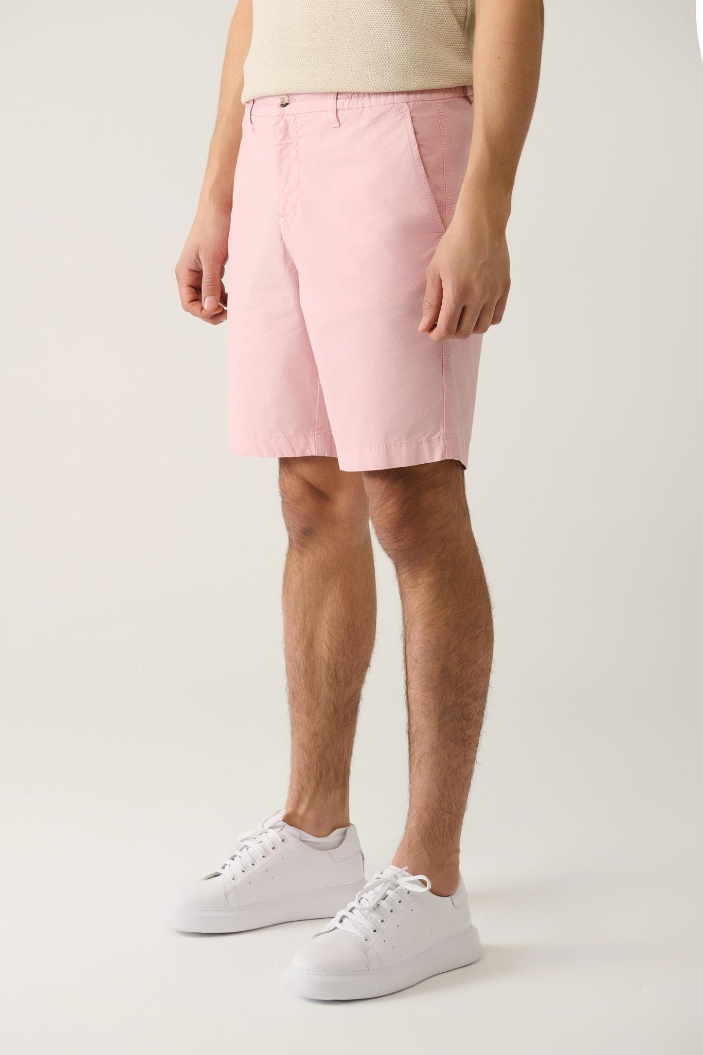 Pink Cotton Blend Comfort Waist Shorts