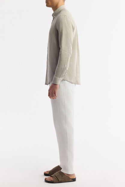 Taupe Linen Summer Shirt – 100% Egyptian Linen