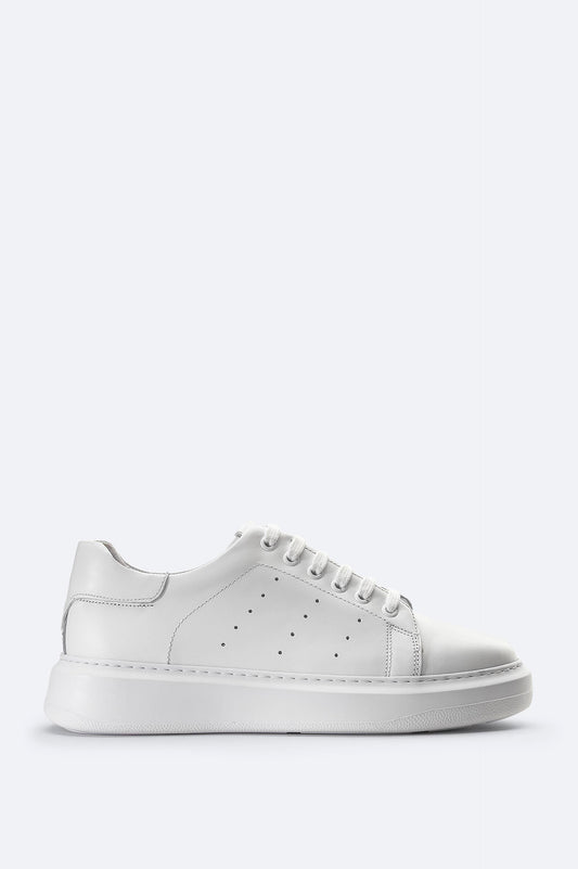 White Leather Casual Sneakers