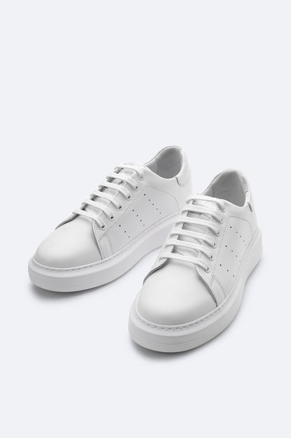White Leather Casual Sneakers