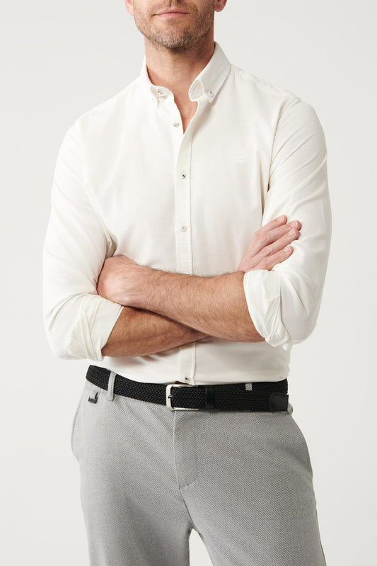 White Corduroy Comfort Shirt – 100% Cotton