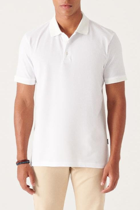 White Piqué Polo T-Shirt
