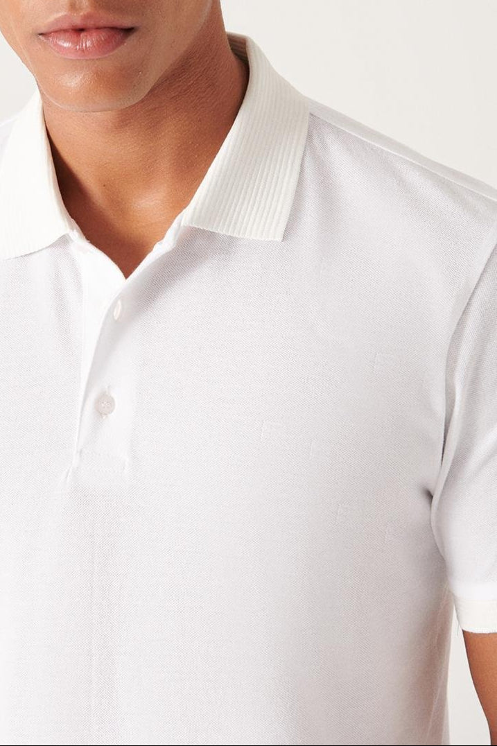 White Piqué Polo T-Shirt