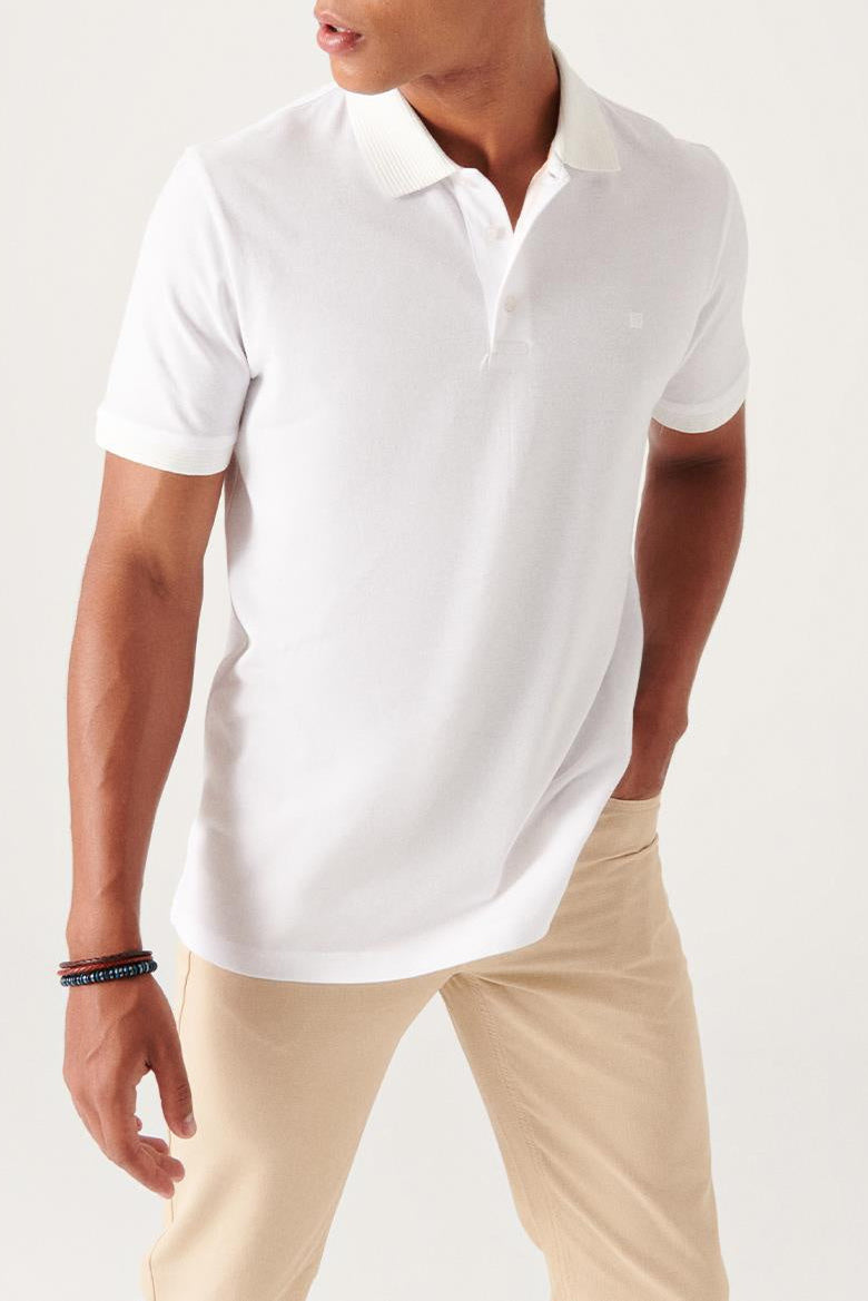 White Piqué Polo T-Shirt