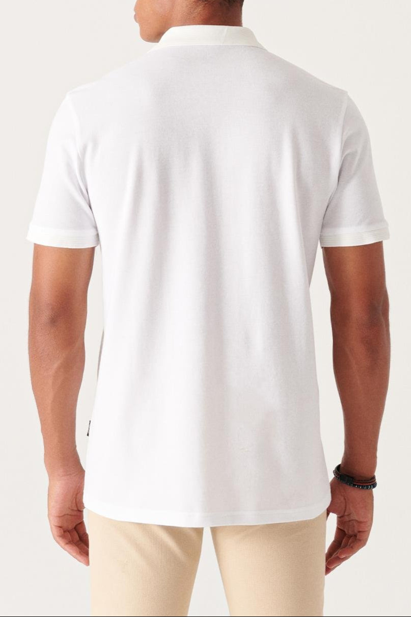White Piqué Polo T-Shirt