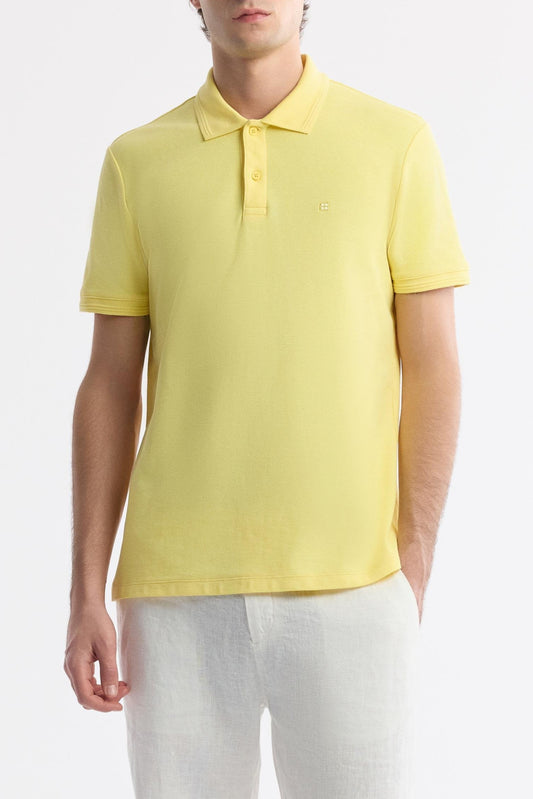 Yellow Cotton Polo T-shirt – Anti-Curl Collar