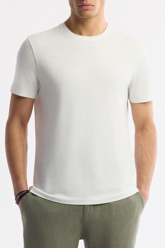 White Modal-Cotton Soft Touch T-Shirt