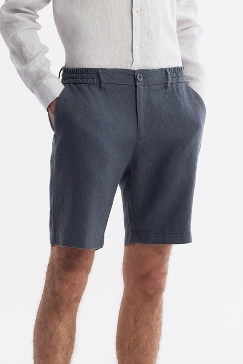 Men's Anthracite Linen Shorts - 100% Pure Linen