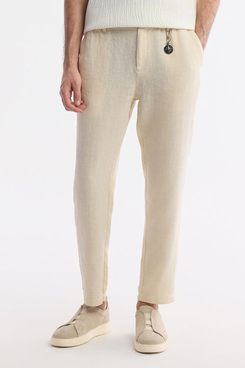 Men's Beige Linen Pants