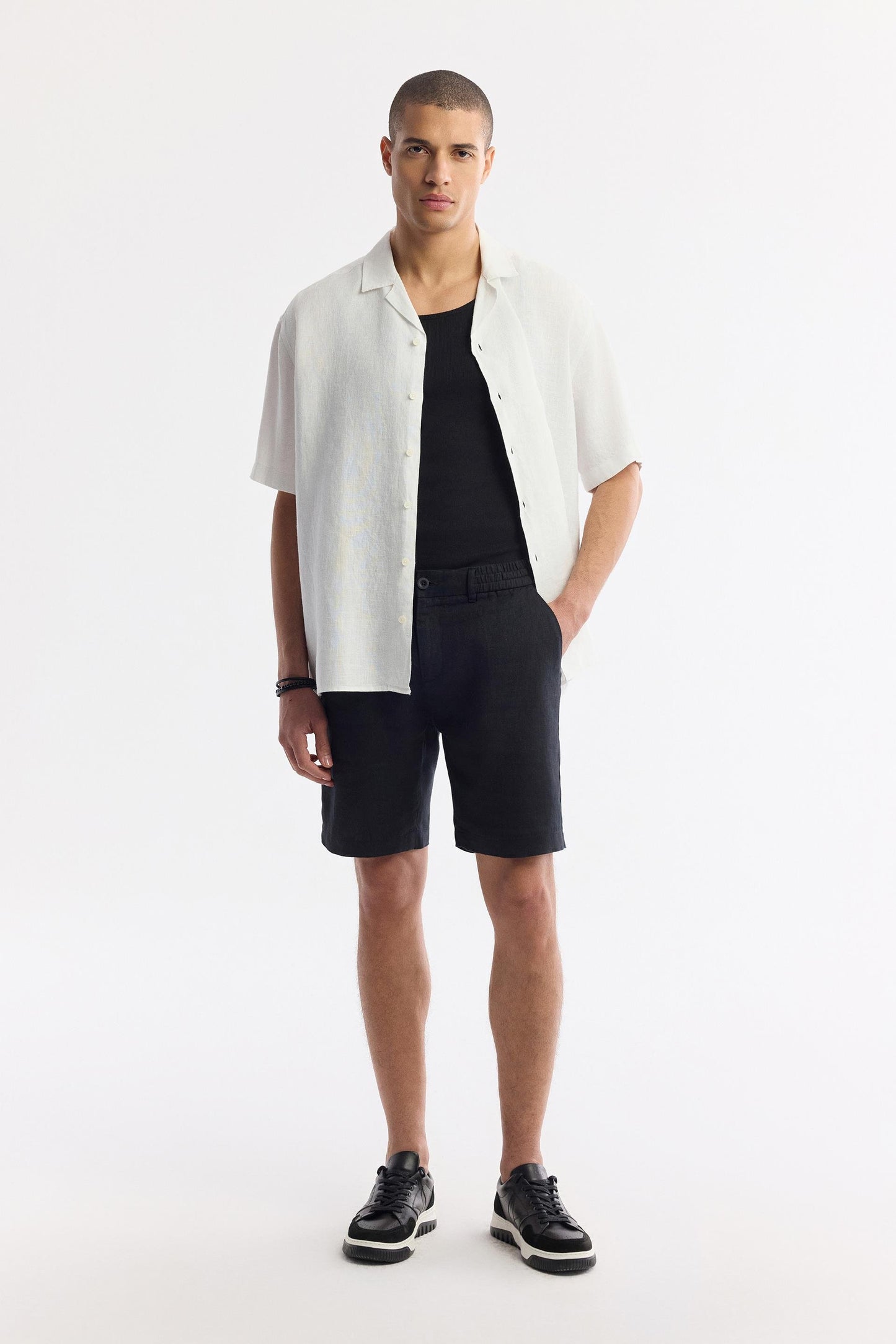 Men's Black Linen Shorts – 100% Egyptian Linen