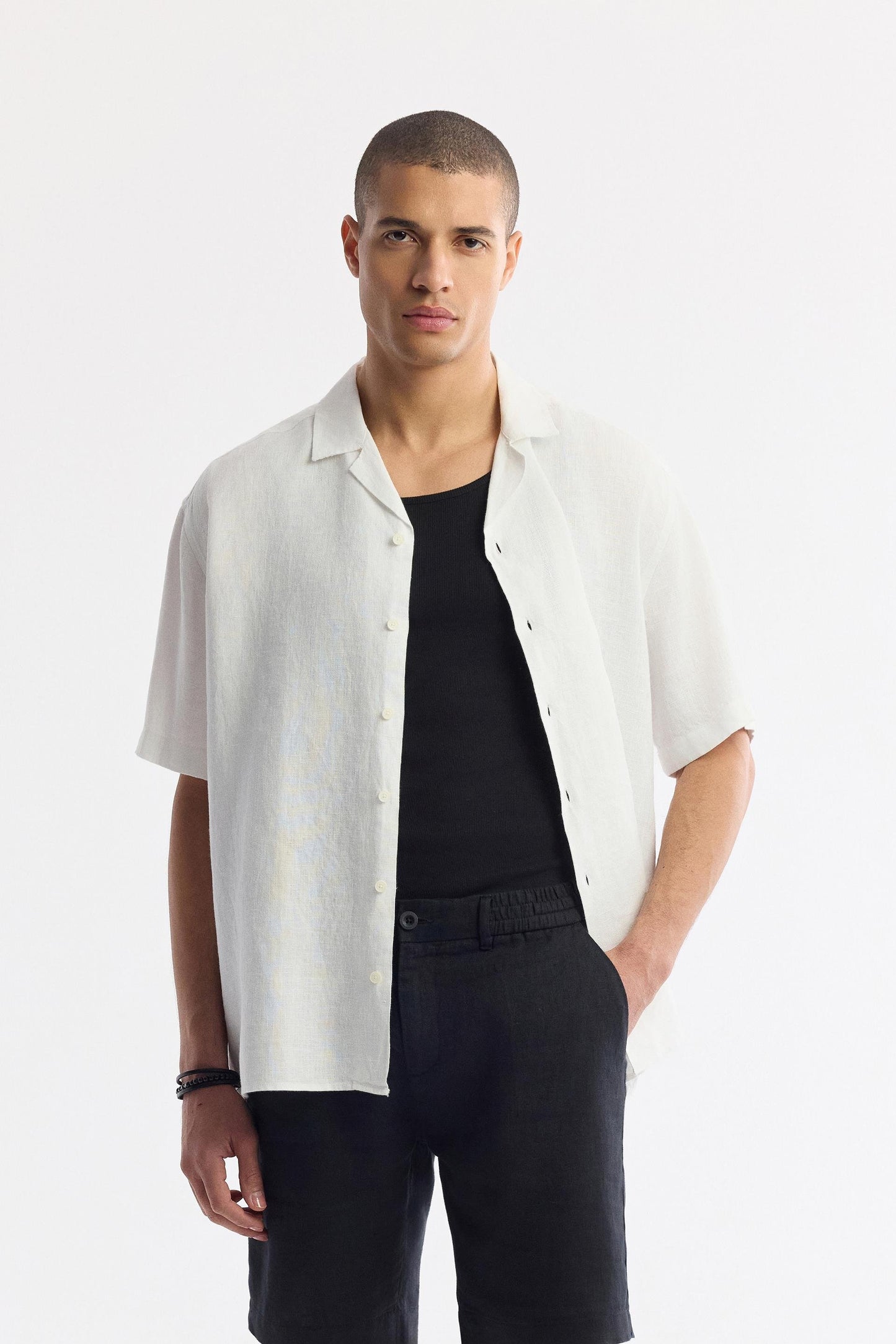 Men's Black Linen Shorts – 100% Egyptian Linen