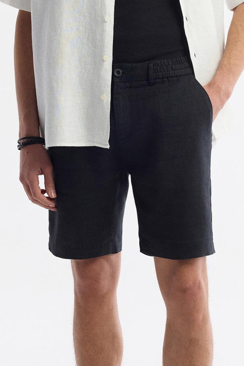 Men's Black Linen Shorts – 100% Egyptian Linen