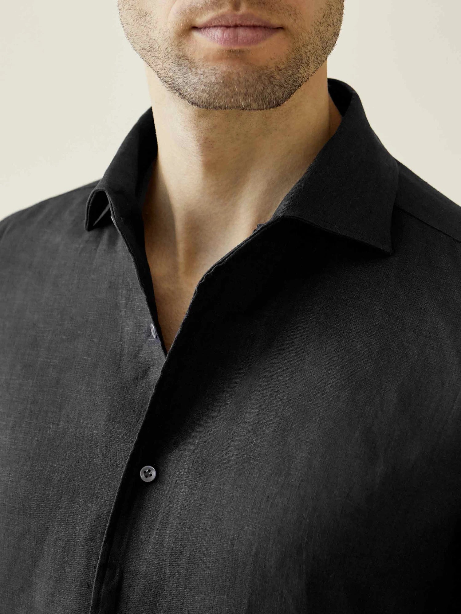 Men's Black Linen Shirt - 100% Pure Washed Linen, Relaxed Fit, Breathable Summer Shirt for Casual or Formal Wear 3