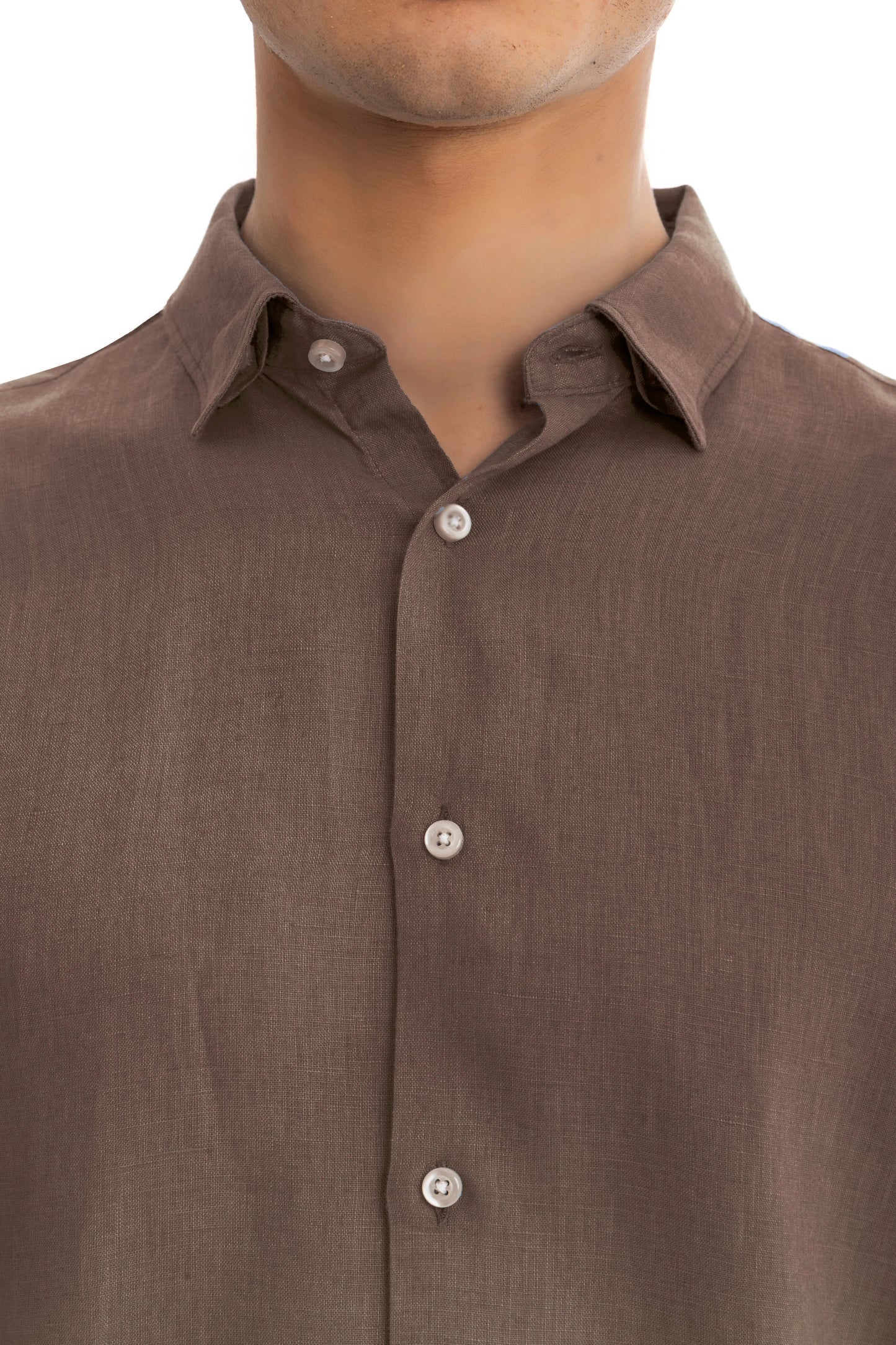 Men's Brown Linen Shirt - 100% Pure Washed Linen, Relaxed Fit, Breathable Summer Shirt for Casual or Formal Wear 4
