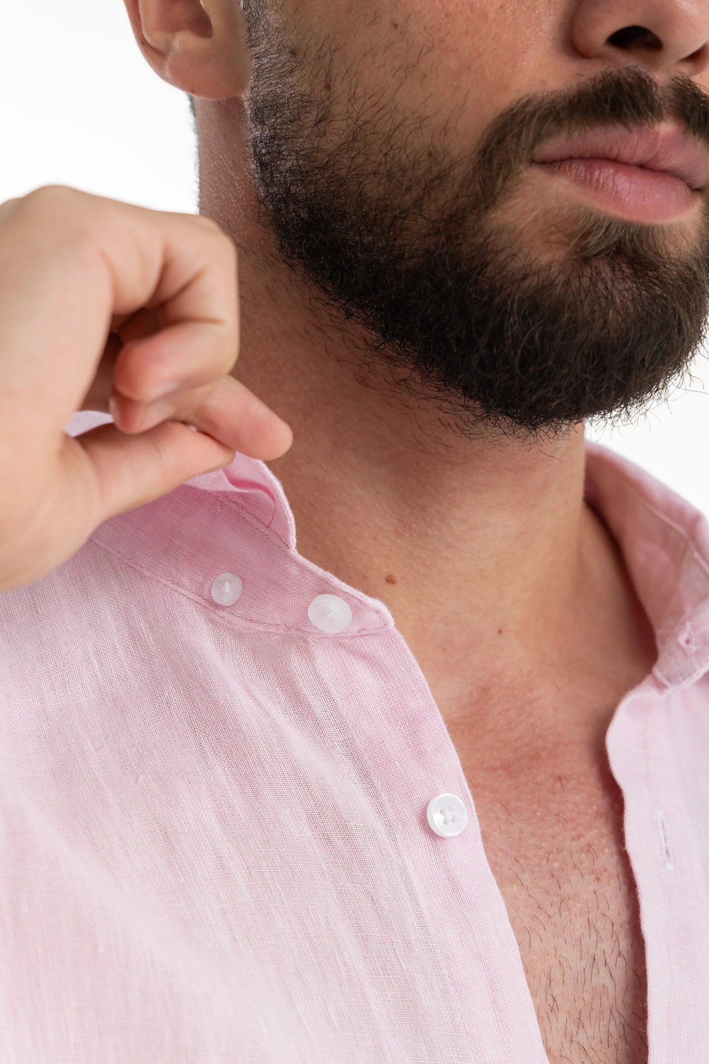 Men's Pink Linen Shirt