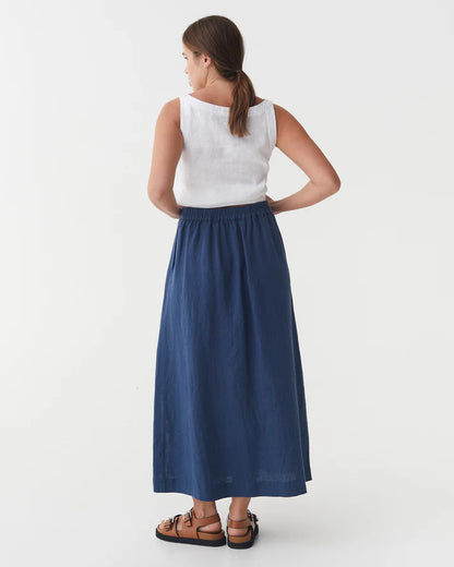 White Linen Sleeveless Top – V-Neck & Relaxed Fit